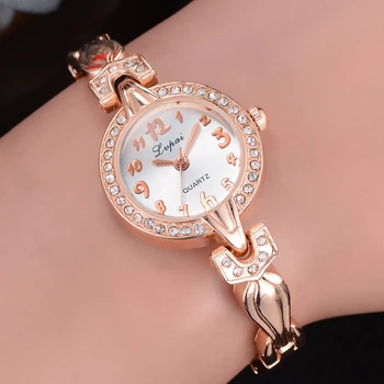 Oro rosa Rhinestone Relojes de Señoras de la Moda Casual de Cristal Pulsera de las Mujeres del reloj de Pulsera Señoras Reloj Reloj de Vestir relogio feminino