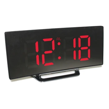 Electrónica Reloj despertador Silencioso Diseño LED Digital de la Pantalla Grande Espejo Electrónico de Escritorio Powered Relojes Decoración de Mesa horloge