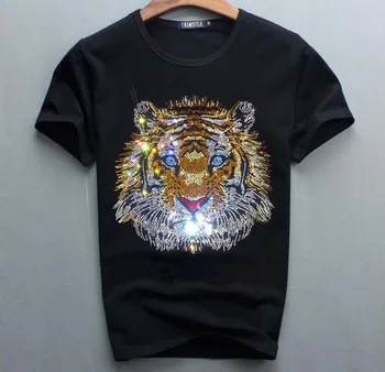 2019 nueva arrrive camiseta de diseño de Lujo de Diamantes De Algodón de la parte superior de los Hombres camisetas Diseñador de hombre t-shirt