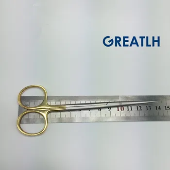Caliente de la Venta de cirugía plástica Cosmética, instrumento de doble párpado herramienta Oro manejar tijeras ophthalmic operativo tijeras
