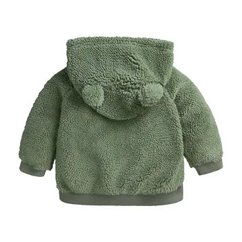 Infantil de Niños del Bebé de Niña de las Capas de dibujos animados Oído Pullover con Capucha Tops Invierno Ropa de abrigo Abrigo de Piel chaquetas de lana