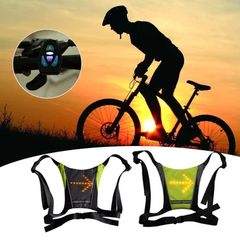Ciclismo Bicicleta Chaleco LED Inalámbrica de Seguridad de la Señal de Giro Luz Chaleco de Montar en la Noche de Advertencia de la Mochila de la Luz de guía