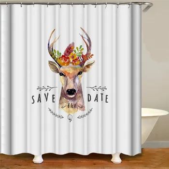 Color sólido de plumas cuarto de baño de tela de la cortina de ducha impermeable de la cortina de la casa de la cortina de ducha para la decoración del hogar
