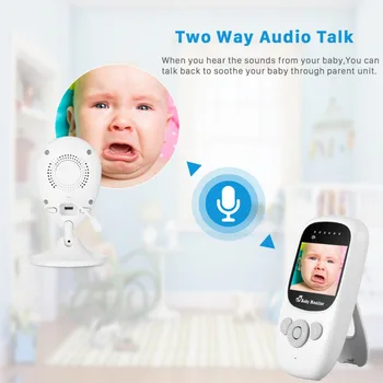 Inalámbrico LCD de Audio y Vídeo, Monitor de Bebé SP880 Radio Niñera Música de Intercomunicación IR 24h Portátil de Bebé de la Cámara de Bebé Walkie Talkie Niñera
