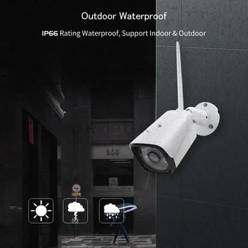 4ch de Seguridad en el Hogar Sistema de Cámara Inalámbrica 1080P de la cámara ip de wifi nvr kit de CCTV Sistema de cámara de Vídeo al aire libre de la Vigilancia de 4 cámaras de INFRARROJOS