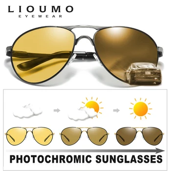 LIOUMO de la Aviación Estilo Fotocromáticas Polarizado Gafas de sol de las Mujeres de los Hombres Cambiar el Color de las Lentes Anti-reflejo de gafas de sol polarizadas hombre