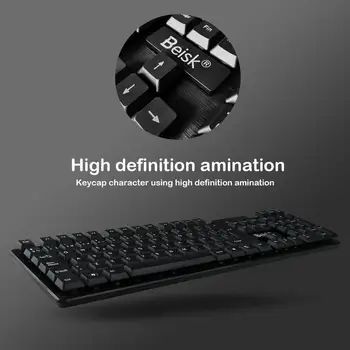 BEISK Pack de teclado plus español ratón inalámbrico, la sensibilidad mecánica para PC, Mac, Windows, etc Negro