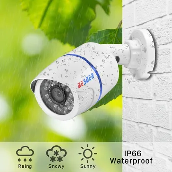 BESDER 1080p/720p Full HD IP Cámara Gran angular H. 264 Impermeable al aire libre de la Casa de Seguridad de la Cámara CCTV de la Cámara de Alerta por Correo electrónico P2P XMEye