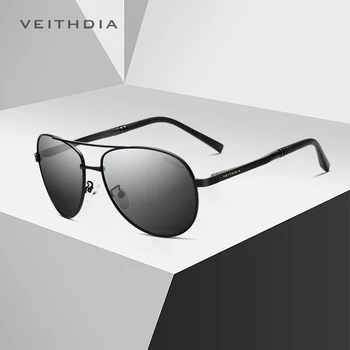 VEITHDIA Hombres Sunlgasses Vintage de Aluminio Polarizados UV400 Lente Clásico de la Marca de gafas de Sol de Recubrimiento de la Lente de la Conducción de Tonos Para los Hombres 1306