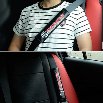 Accesorios de automóviles diseño de fibra de Carbono Cinturón de Seguridad del Coche Cubre Cinturón de seguridad Caso de Bordado para Mazda 2 3 5 6 Cx-5 Cx-7 Car Styling