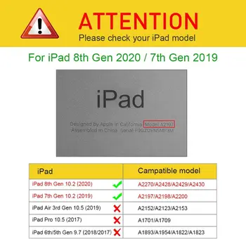 Caso para el iPad 8 de Generación 10.2 2020 Tablet Funda Magnética tapa Soporte de Cuero de la PU de la Cubierta elegante para el iPad 7ª Generación 2019 Caso