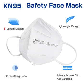 30 Piezas FFP2 la Máscara de la Cara de la CE KN95 la Boca de la Máscara de 5 Capas de Filtro de Protección de la Salud de Atención Transpirable 95% de la Mascarilla Desechable Mascarilla contra el Polvo