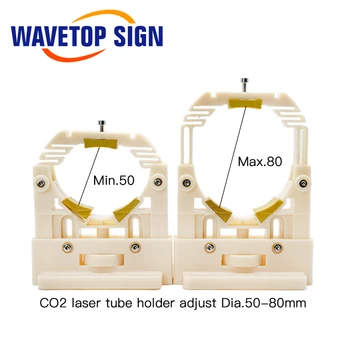 WaveTopSign Del Laser Del Co2 Del Tubo Titular De Soporte De Montaje De Plástico Flexible De Diámetro.50-80mm de CO2 de Grabado Láser, Máquina de Corte