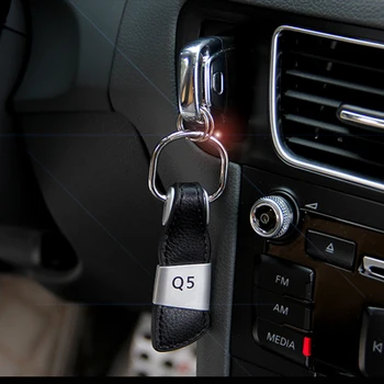 Geniue de Cuero Q5 Emblema de la Insignia de la Llave del Coche de la Cadena de Llavero para Q5 Audi SQ5 Quattro llavero Llavero Mando de Coche de Estilo