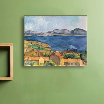 Estek de la Bahía de Marsella Cezanne Arte de Pared de Impresión del Cartel de la Lona Pintura Caligrafía Decoración de la Imagen para la Sala de estar Decoración para el Hogar