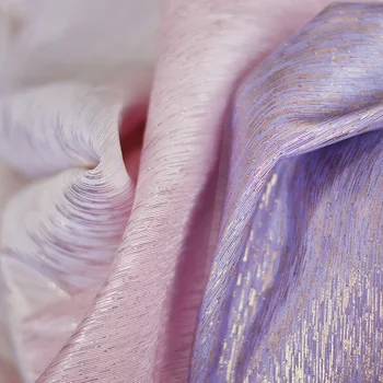 Tapajuntas metálico poli algodón resplandor de tela de shantung de seda espumoso vestido cheongsam bolsa de cortina de material 45cm*138 cm