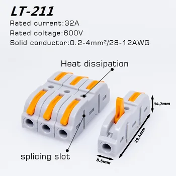 SPL-1 Mini Rápida conexión Rápida Conector Universal Compacto de la Primavera de Cableado Conector de Empalme Plug-in Conductor del Bloque de Terminales del LED