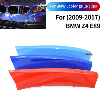 3 colores Frente a Racing de la Parrilla de Clips de Calas Car Styling Para el BMW Z4 E89 2009-2017 Decoración Recorte de la Raya Decal Sticker ABS Accesorios