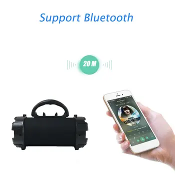 Portátil Inalámbrico Bluetooth Altavoz de 10W 3D de Música Estéreo Micrófono Incorporado Radio FM Soporte de Tarjeta TF con Luz LED Clumn de Carga USB