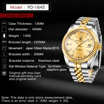 2021 Nuevo PAGANI DISEÑO de los Hombres Mecánicos Automáticos de los Relojes de la Marca Superior deportivos de Lujo de Acero Inoxidable de la prenda Impermeable Reloj Reloj Hombre