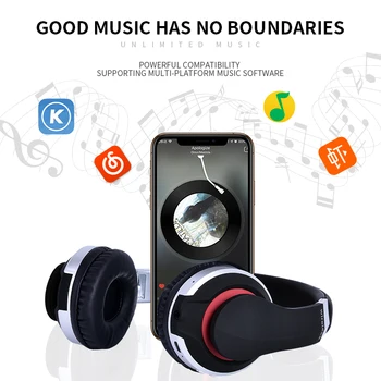 Auriculares inalámbricos Bluetooth Auricular Plegable Bass Stereo Gaming Auriculares Con Micrófono Soporte de Tarjeta TF Para el Teléfono Móvil