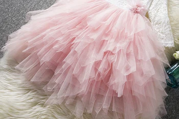 2018 Verano Vestidos de Niña de Encaje Princesa sin Respaldo Floral Vestido de los Niños del Partido Ceremonia de Cumpleaños de Niña de Vestido de Dama de honor Menina 3-8Year