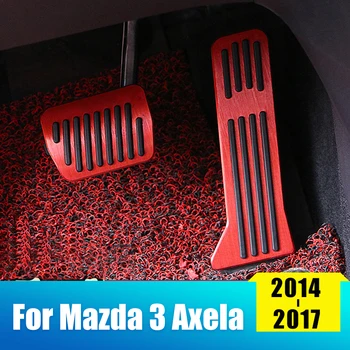 La aleación de aluminio de Coches de Pedal de Gas Combustible de Pedal Pedal de Freno Cubierta de la Almohadilla Para Mazda 3 BM Axela 2016 2017 2018 Accesorios