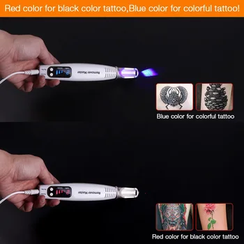 WithBox-Tatuaje Del Laser Del Retiro Del Lápiz De Color Azul Y Rojo De La Luz De La Terapia Del Pigmento De La Mancha Oscura Cicatriz Removedor De Lunares De La Máquina