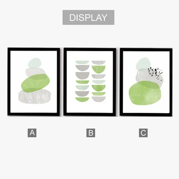 Resumen de Lona Verde Pinturas Geométricas de la Impresión del Cartel Minimalista Nórdico Arte de Pared de Fotos para la Sala de estar del Hogar Decoración de la Oficina
