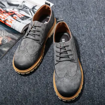 De verano Nuevo Estilo para Hombre Martin Calzado Impermeable antideslizante Trabajo de Hombres Zapatos Planos de la Primavera y el Otoño para Hombre Botas de Gamuza