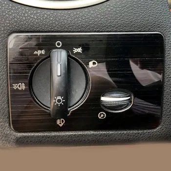 Daefar Coches de Acero Inoxidable Interruptor de los Faros Perilla de Ajuste de la Cubierta de Recorte de Ajuste para Ford Focus 2 MK2 2005 - 2011 Accesorios
