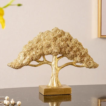 Resina de adornos de oro de la fortuna de los ornamentos del árbol de buen sentido auspicioso adornos Chino de la decoración del hogar adornos del árbol de regalos