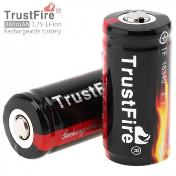 2pcs TrustFire 3.7 V 880mAh de Alta Capacidad TF 16340 CR123A batería de Li-ion Recargable de Baterías para Linternas LED Faros