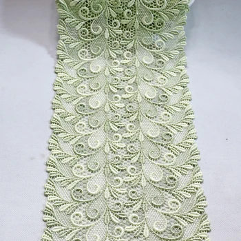 1 Medidor de Hojas de color Verde bordado de la tela de Encaje con Adornos de encaje DIY costura turbante de la falda de la cortina de sofá guipure adornos manualidades decoraciones