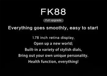 Reloj inteligente FK88 los Hombres de la frecuencia cardíaca de la Aptitud de la pulsera SmartWatch de las Mujeres Relojes para IOS PK HW12 de la serie 6 de Amazfit GTR 2 FK78 W26 W56 X6