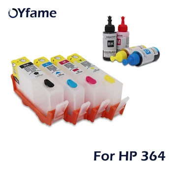 OYfame 4 Color Para HP364 Cartucho 364 Cartuchos de Tinta Rellenados Con ARCO de Chip+Tinte de Tinta Para HP Epson Para Cannon Impresora de inyección de tinta