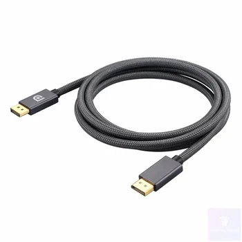 DP Cable de 8K@60Hz 4K@144Hz 6.6 ft/2 Metros DisplayPort 1.4 Cable Trenzado para los E-sports Pantalla de Alta Resolución de los Monitores