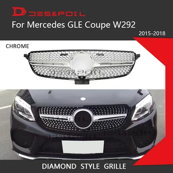 Diamante de la Parrilla Para el Mercedes GLE Clase W166 W292 Coupé 4Matic Cromo Negro Frente a Racing de la Parrilla-2018 GLE300 GLE320 GLE350