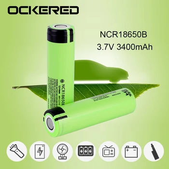 20 PCS Ockered 18650 de la Batería NCR18650B 3.7 v 3400mah batería Recargable de Litio de la Batería De Linterna de Baterías de Li-ion (SIN PCB)
