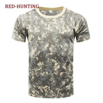 Ejército de los estados unidos ACU Táctica de Camuflaje T-shirt Hombres Transpirable de Combate del Ejército Camiseta Militar de secado Rápido Camo Tees