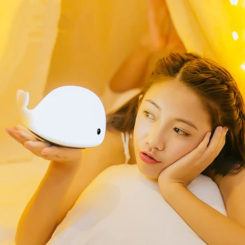 Youpin JISULIFE Lámpara de la Mesita 3D Dolphin Romántico Lámparas de Mesa Para el Dormitorio Cambio de Color de la Luz de la Noche la Decoración del Hogar, Accesorios de Iluminación