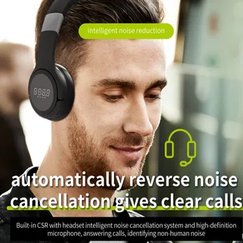 Bluetooth 5.0 de Auriculares Inalámbricos Bluetooth Estéreo para Auriculares de Juegos de azar de la Música de los Auriculares Con Pantalla LED Micrófono Auriculares Deportivos