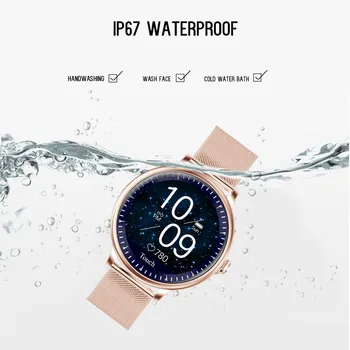 2020 Nuevas IP68 Impermeable Reloj Inteligente Mujer Hermosa Pulsera con Monitor de Ritmo Cardíaco Sueño de Monitoreo Smartwatch Conectar IOS Android