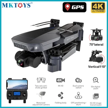 MKTOYS GPS 4K Drone Dron Mini Quadrocopter con Cámara HD Me Siga Retorno Automático RTF Plegable RC Quadcopter VS SG108 SG907 PRO