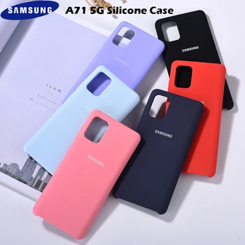 Original de Samsung Líquido funda de Silicona de Tacto Suave y Sedoso Shell del Teléfono a prueba de Choques de la Tapa de la Carcasa Para Galaxy A11 A31 A41 A51 A71 (5G)