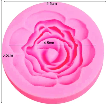 10pcs/set m573 la Belleza de la Flor 3D con forma de Rosa de Silicona Molde de la Torta de la Decoración de la Tarta Fondant en 3D de moldes de Grado de Alimentos 5.6*1.7 cm