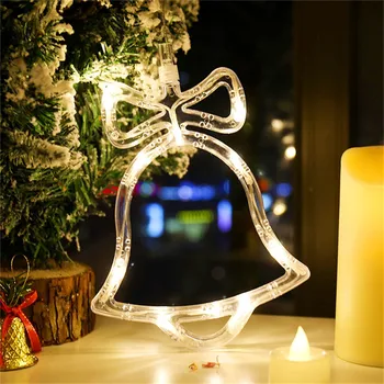 Adornos de navidad Colgante LED de la Luz del Dormitorio de la Decoración de navidad, decoración para el hogar de la Ventana de Cristal de Decoración Cálida con Baterías