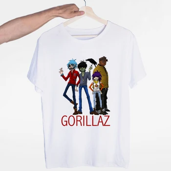 Gorillaz Banda de Rock ChakaKhan de Fideos Murdoc Russel T-shirt O-Cuello de manga Corta de Verano Casual de Moda Unisex de los Hombres y Mujeres Camiseta