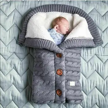 Recién Nacido Bebé De Punto De Ganchillo Envolver Envoltura De Pañales Manta Saco De Dormir