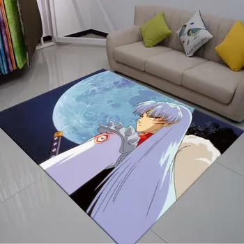 Inuyasha Anime Felpudos Rectángulo alfombras de Piso para la Sala de estar Dormitorio cuarto de Baño Alfombra de Pasillo Tapetes antideslizantes Alfombras Personalizadas